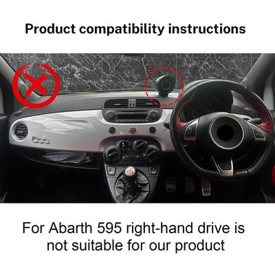 Auto Armaturenbrett Abdeckung Pad für Fiat 500 2008-2025 für Abarth 595 2012-2025 Armaturenbrett Matte Anti-Rutsch Sonnenschutz Schutzteppich
