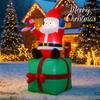5.91FT Inflatable Mold Santa Gift Box Toy Xmas Yard Lawn Party Decoration Festive Gift LED Lit Christmas Supplies Home Ornament