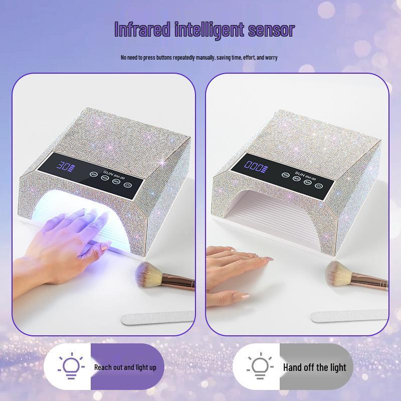 Wiederaufladbare High-Power UV-Nagellampe mit Strasssteinen, Schnelltrocknend