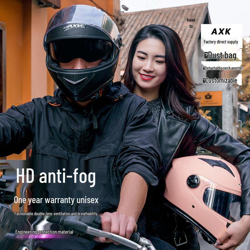 Men’s Anti-Fog Winter Motorcycle Helmet - Full Coverage, Warm, Electric Car Compatible