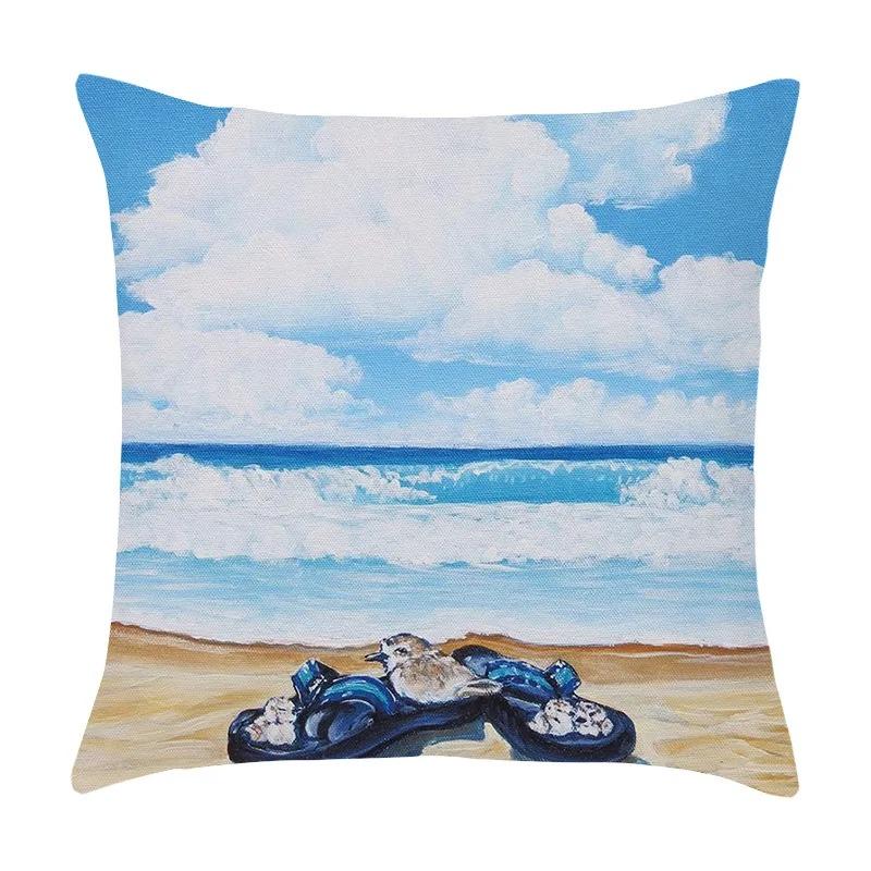 Car Living Room Sofa Cushion Cover Luxury Home Decor Pillow Cover Farm Garden City Seascape Print