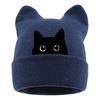 Stretchable Cat Ear Beanie Hat Y2K Harajuku Pullover Hat Fashion Winter Knit Hat  Women