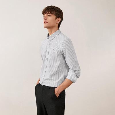 Navikair Men's Commuter Casual Long Sleeve Striped Shirt