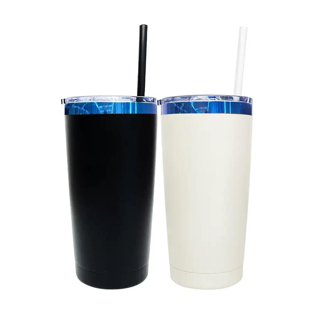 25pcs USA Warehouse 20OZ Stainless Steel Powder Coated Blue Plated Vacuum Insulated Coffee Car Tumbler for Laser Engraving 20OZ(566.99g)
