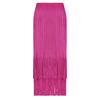 2025 Summer Pleated Tassel A-line Midi Skirt – High Waist Commute Design for Women
