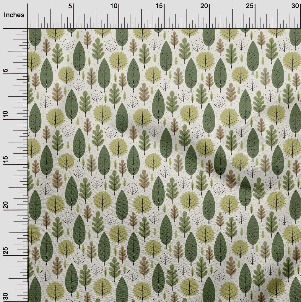 oneOone Cotton Flex Green Fabric Dotted Floral Craft Projects Decor Fabric Printed By The Yard 40 Inch