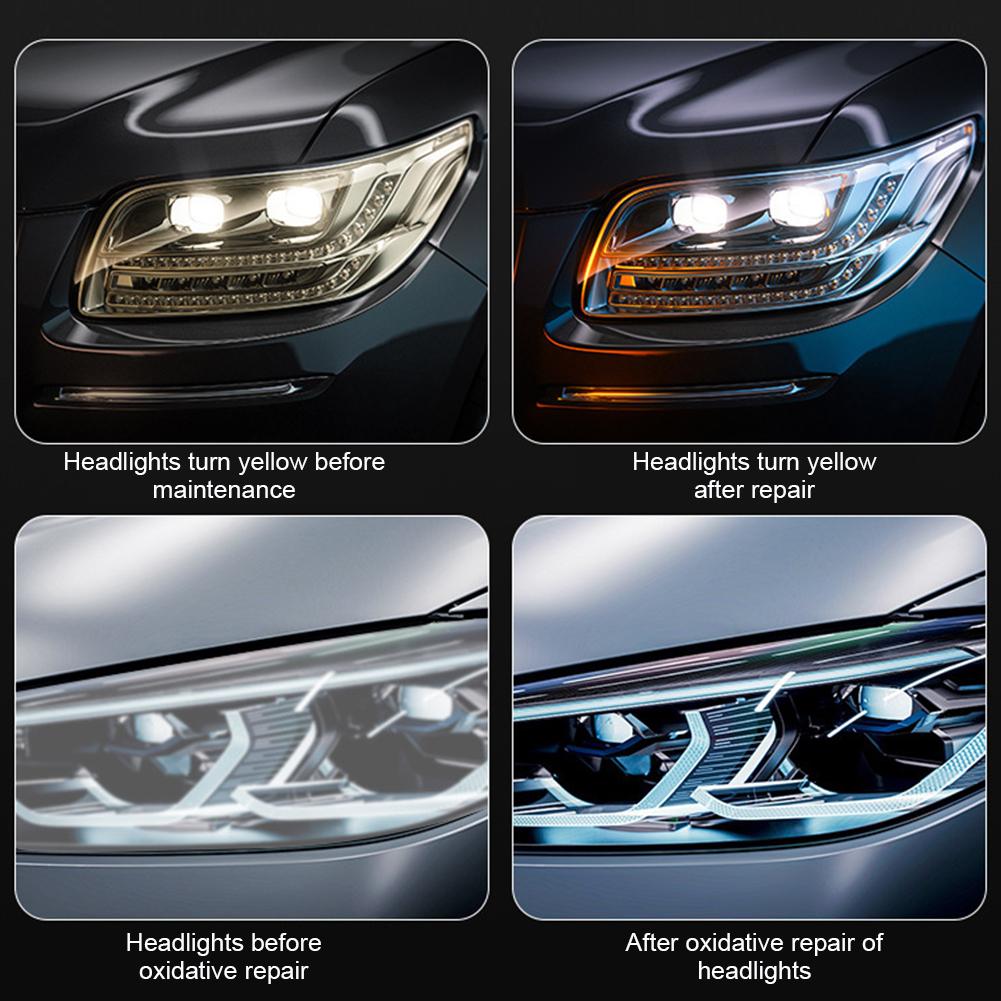 Car Headlight Renewal Cream Yellowing Removal Brightening Polishing Compound Sander-Free Headlight Repair Maintenance Product