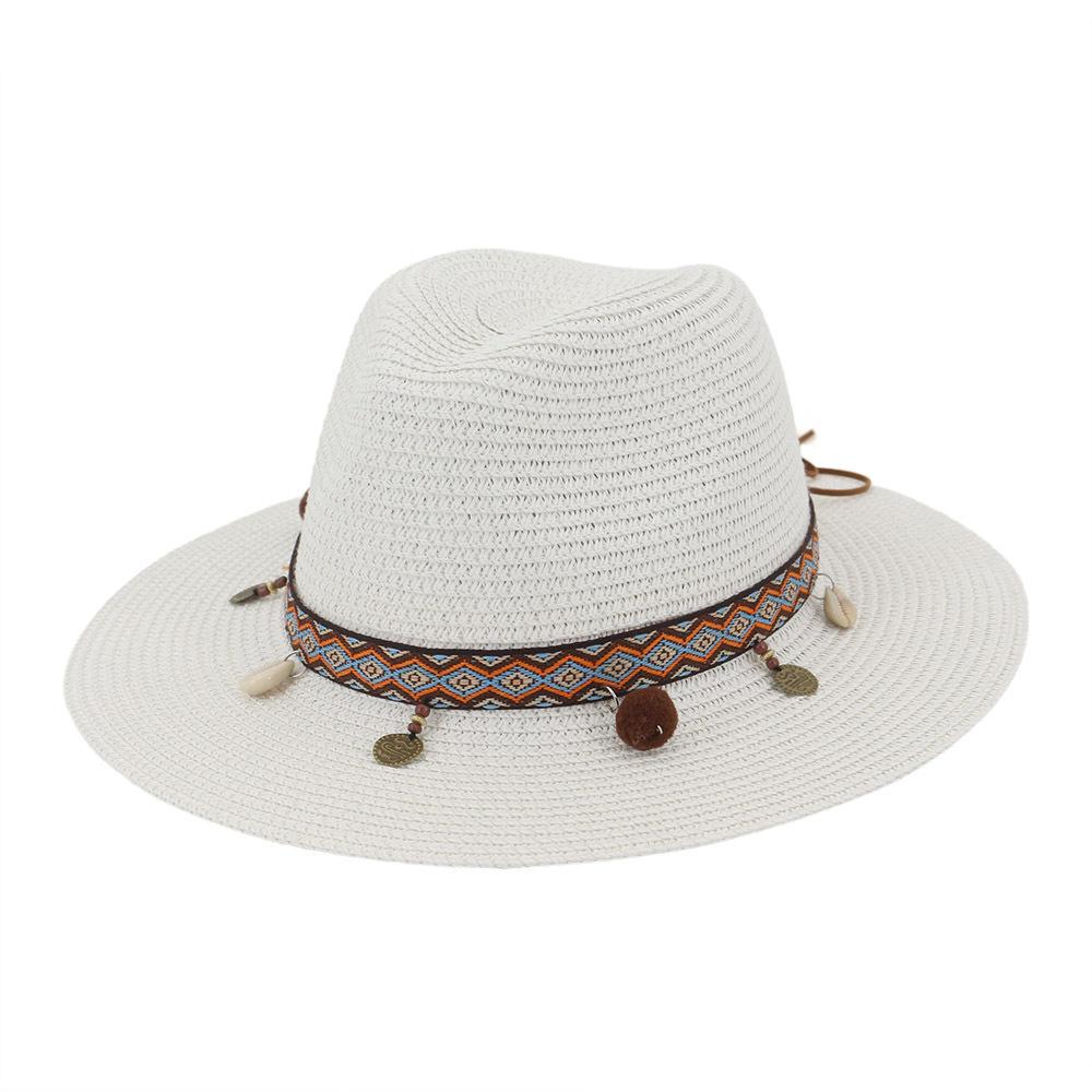 

Wishebay beach sunscreen sun hat jazz hat couple top hat straw hat Adjustable