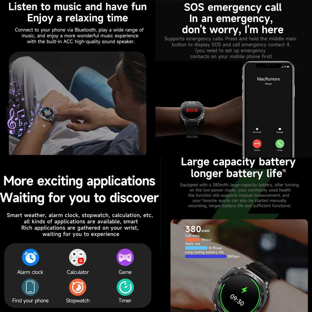 2025 Fashion New Expert Level Health Smart Watch Men ECG+PPG Laser Monitor Uric Acid Blood Fat Blood Pressure NFC HD Call Watch