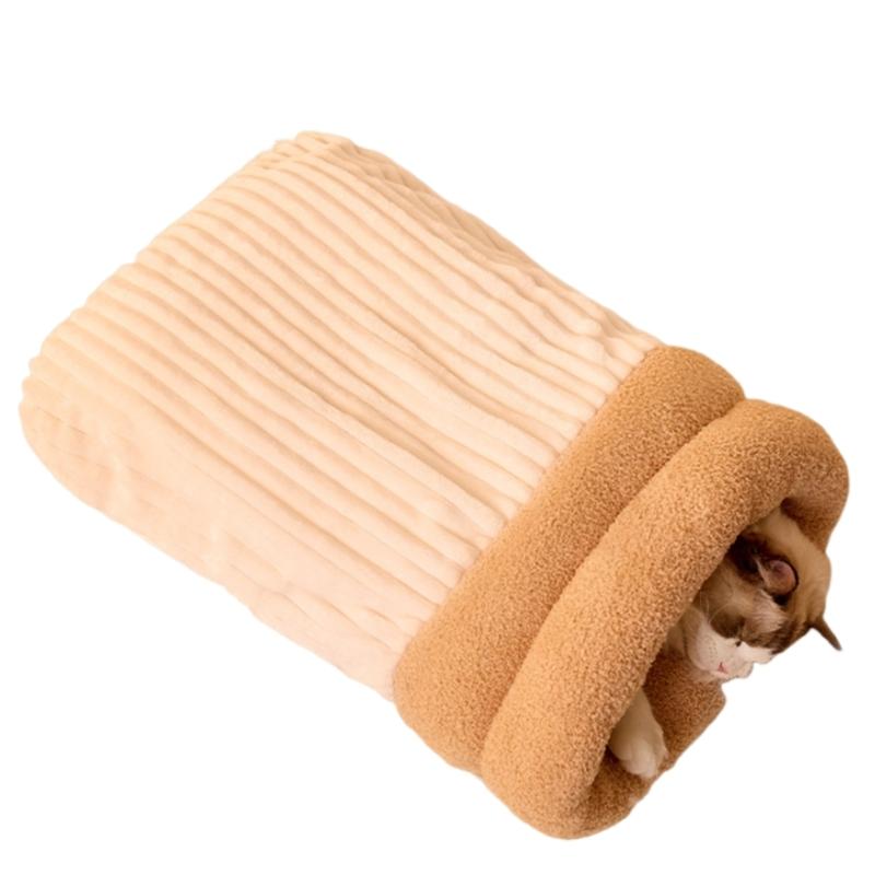 Q1JB Indoor Haustier Rückzugsbett Winterschlafsack Ruhehöhle für Haustier zum Kuscheln Schlafen 360 Wrap Haustier Katzen Zubehör