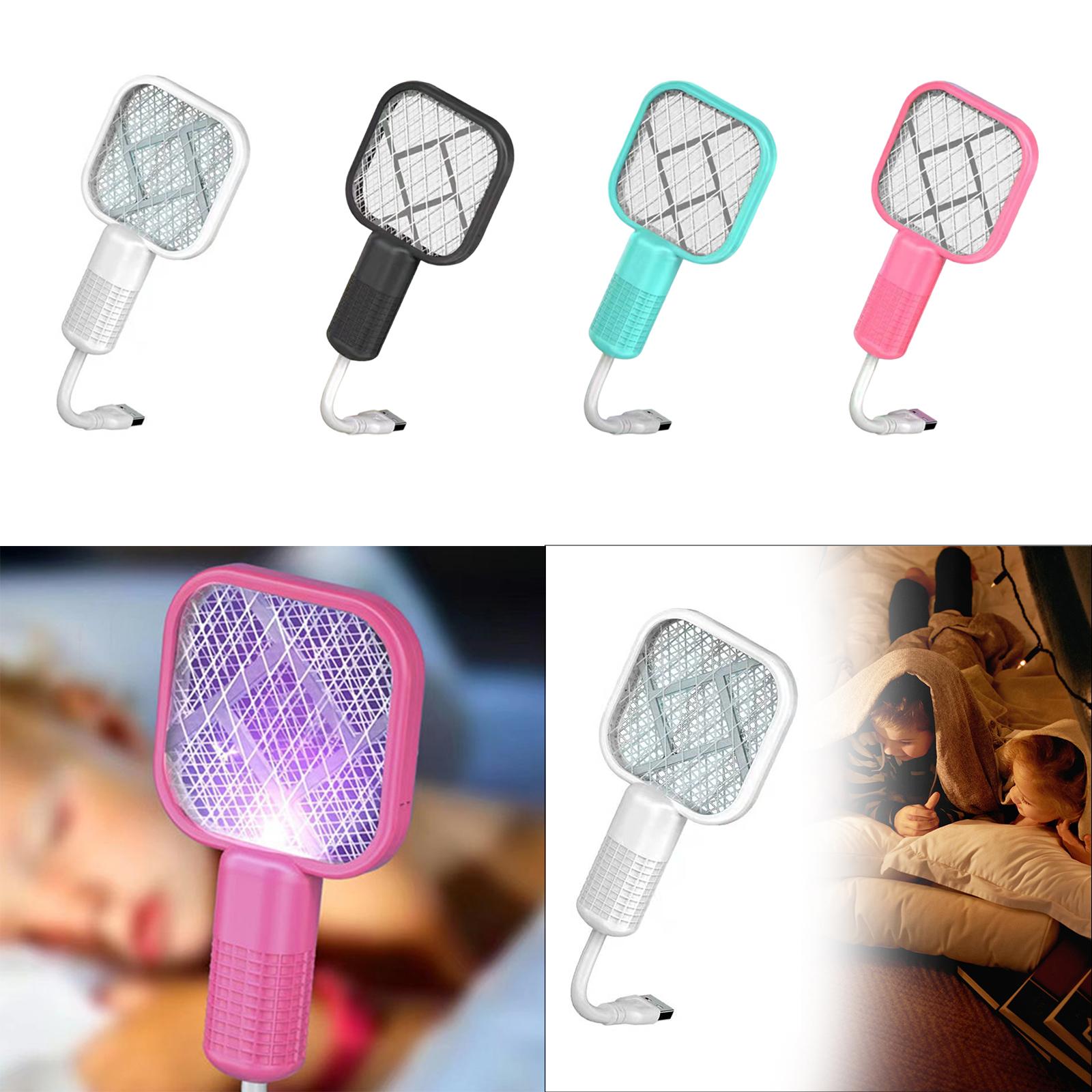 Mini Fly Zapper Racket USB Electric Fly Killer Racket for Home Office Hotel rosa