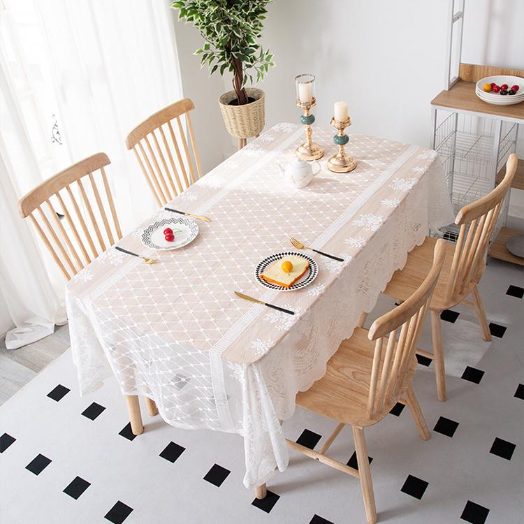 Lace Dining Table Coffee Table Tablecloth Modern Simple Cloth Rectangular European Round Household Small Fresh Tablecloth