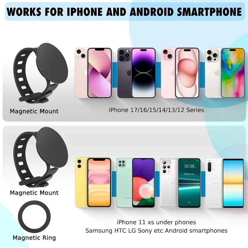 Double-sided Magnetic Wrist Mobile Phone Stand Gym Strong Magnetic Outdoor Cycling Outdoor Live Broadcast Magsafe Stand