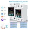 Tuya Smart WIFI 2P 1-63A Adjustable Circuit Breaker Earth Leakage Over Under Voltage Protector Relay Switch Energy kWh Meter