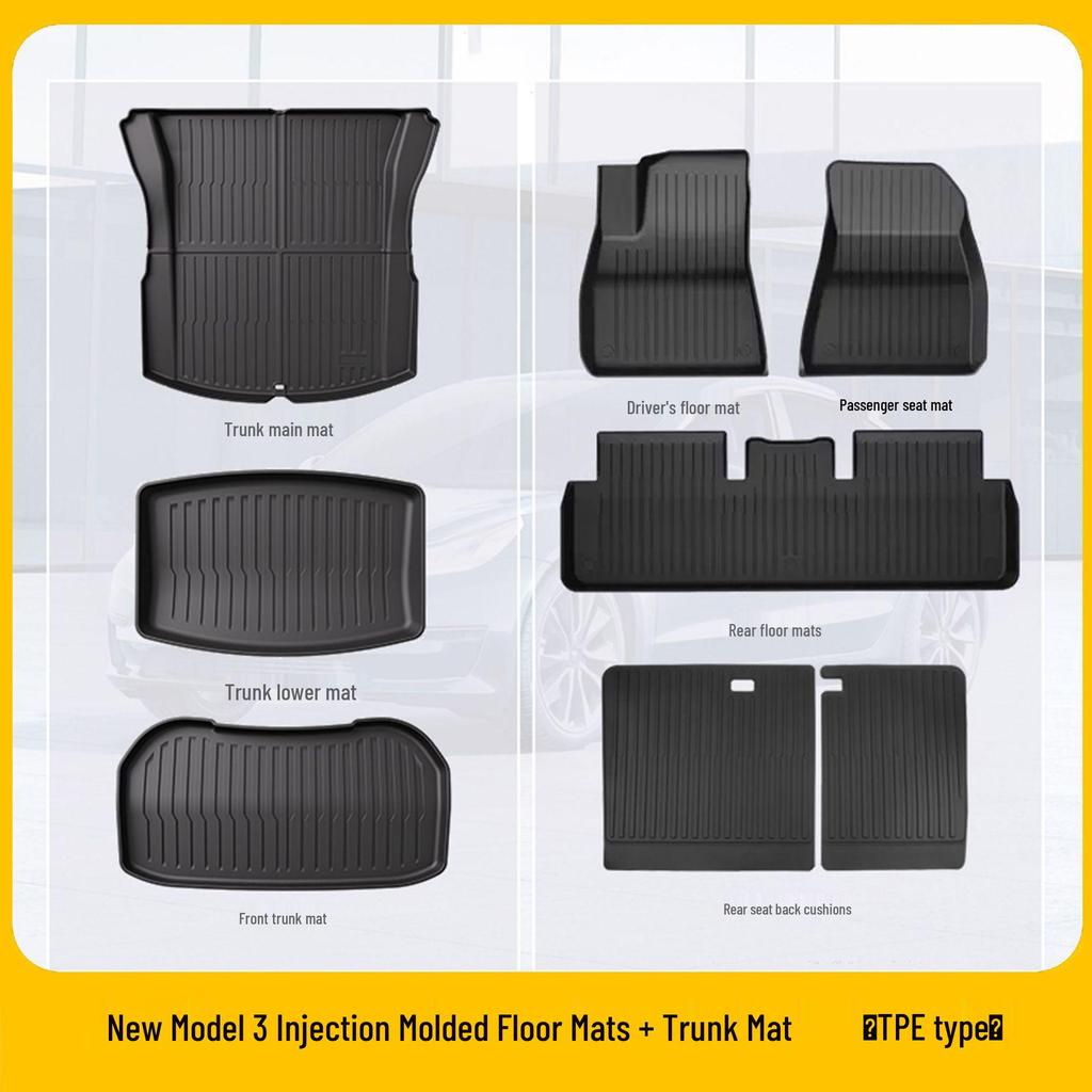 Model 3/Y TPE Injection Molded Floor Mats - High-Quality Tesla Accessories