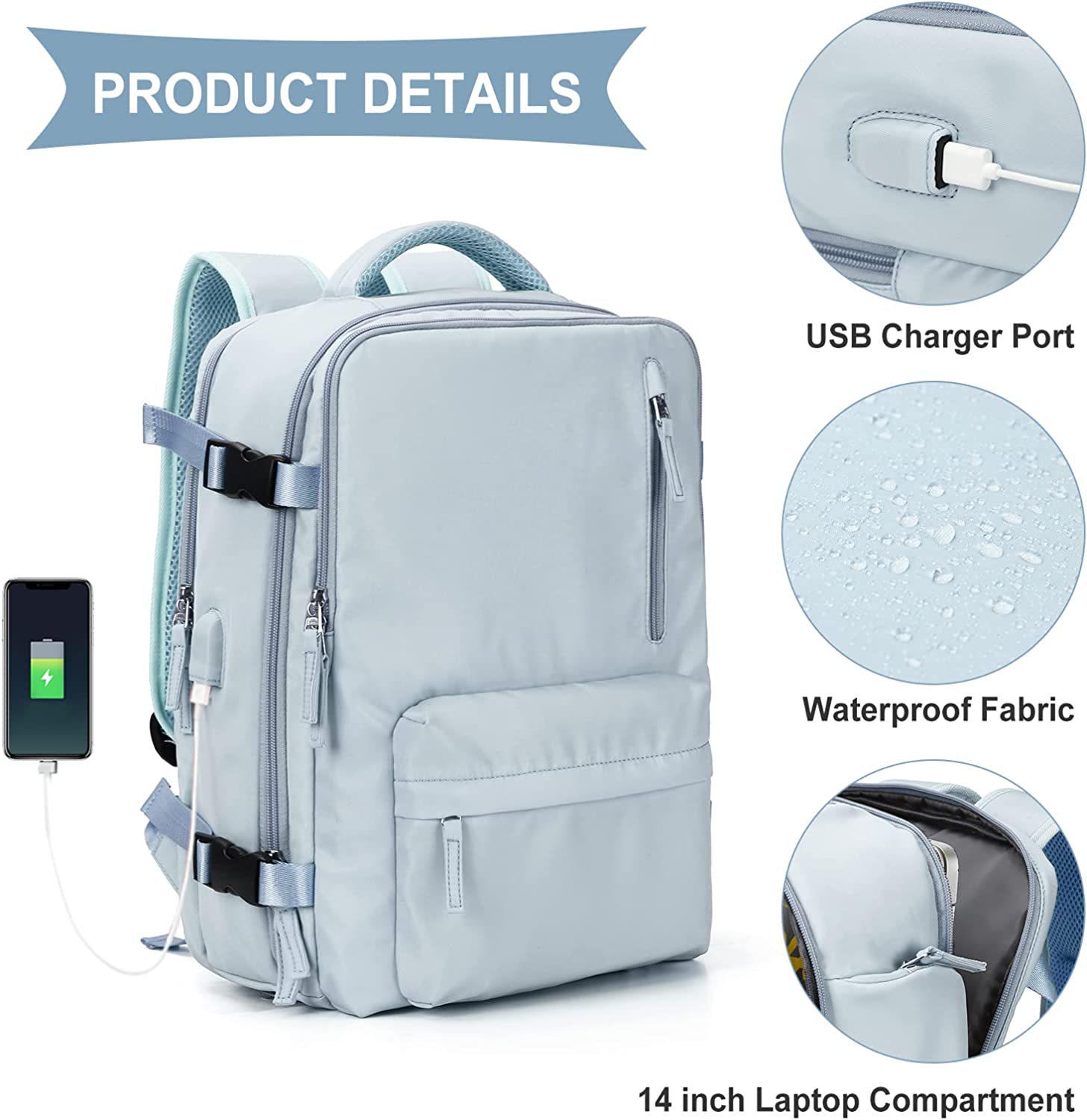 

Женский рюкзак большой вместимости для путешествий и бизнеса — универсальный для отдыха, коротких поездок, школы и использования ноутбука 31x1x42 cm