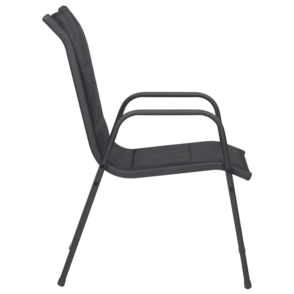 Garden Chairs 2 Pcs Steel and Textilene Black