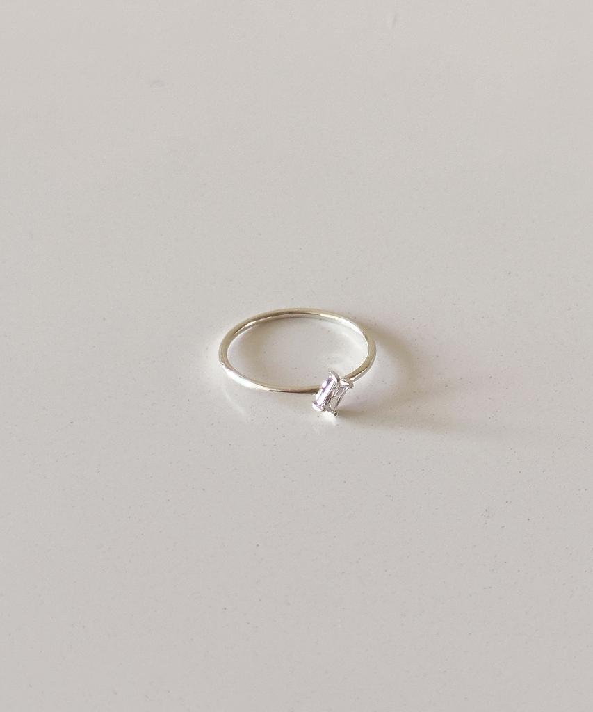 Code.H (Silver 925) Slash Cubic Ring