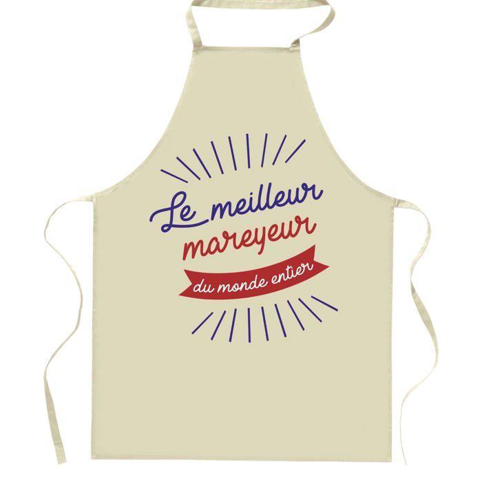 Tablier de cuisine - Planetee Mareyeur - Impression bretonne - Coton résistant - Fabrication France