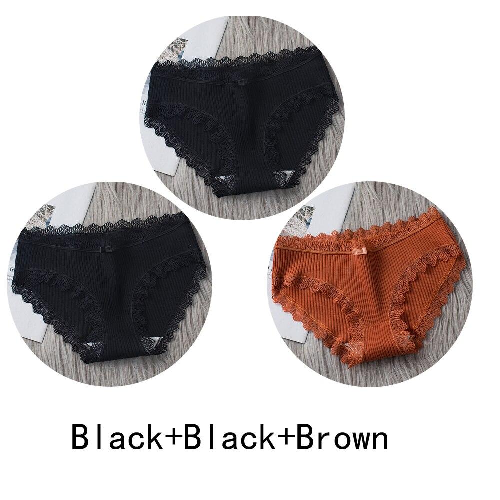 3PCS/lot Cotton Panties Women Comfortable Underwears Sexy Middle-Waisted Underpants Female Lingerie Big Size Ladies Briefs