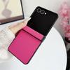 Luxury Leather Hard Shell Hinge Protective Cover Phone Case for Samsung Galaxy Z Flip 7 FE 6 5 4 3 Flip7 Flip6 Flip5 Flip4 Flip7