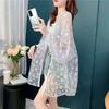 Summer Sun Protection Clothing Women's Korean Fashion Mesh Hooded Sun Protection Jacket Little Daisy Sun Protection Cardigan Jacket