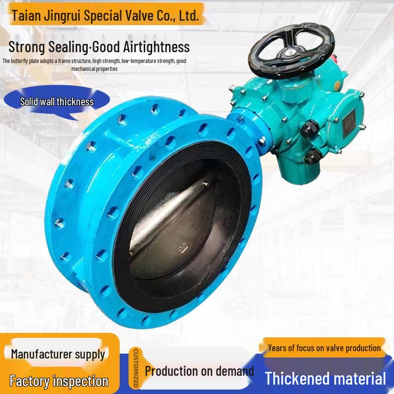 Large Diameter Soft Seal Rubber Flanged Butterfly Valve for Industrial Pipeline and Water Treatment