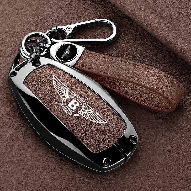 Zinc Alloy Car Key Fob Case Cover Protector Shell 3/4 Buttons for Bentley Flying Spur Continental GT Bentayga Mulsanne Accessory