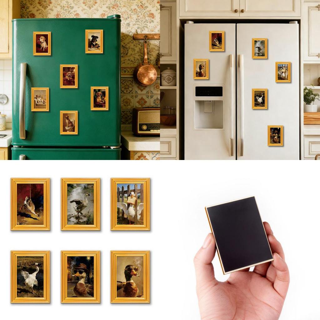 3D Wooden Photo Frame Poster Refrigerator Magnet - Creative and Quirky Decorative Magnet