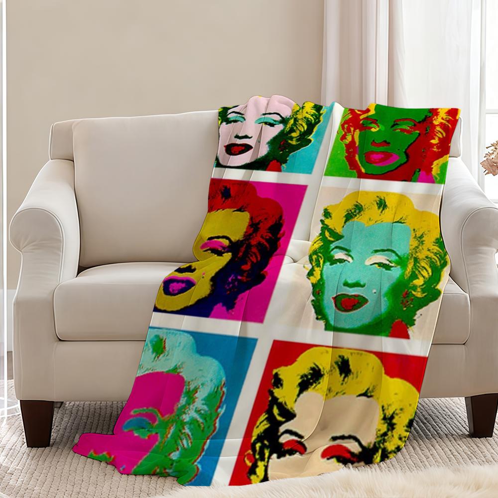 A-AndyS-ES W-WarholS-ES Art Blanket Throw Super Cosy Plush Living Room Sofa Couch Childish Birthday Gifts