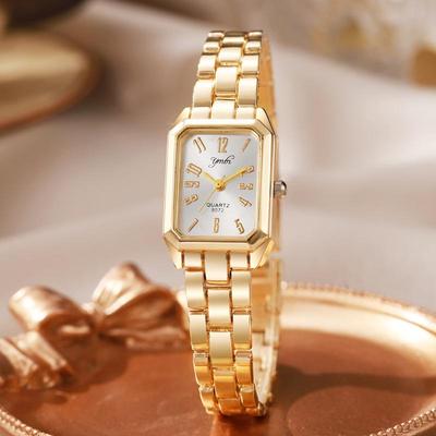 Damen-Gold-Modeuhr - Business-Casual-Stil mit Armband für Partys und Studenten