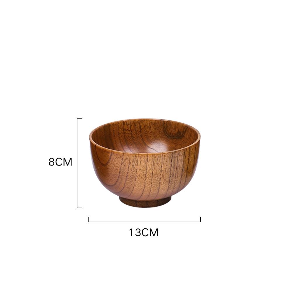 Natural Vintage Wooden Bowl Fruit Salad Bowl Noodle Rice Soup Bowl Craft Decoration Kitchen Utensil Tableware