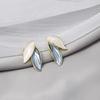 Morandi Contrasting Leaf Stud Earrings Dripping Oil Exquisite Small Earrings Fashionable Fringed Bear