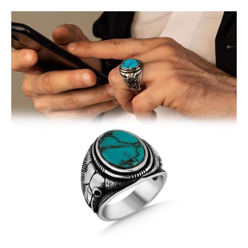 Мужское кольцо из стерлингового серебра с фигурным черепом барана и ...