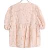 BALLSEY 23Stainless Steel Light Pink Bloom Cut Jacquard Puff Sleeve Blouse Tops 36 Light pinkUsed