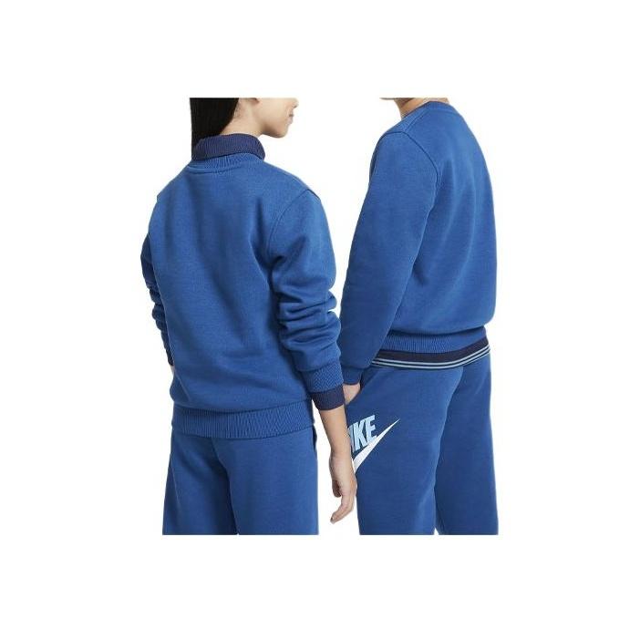 Nike Sportswear Club Fleece Logo Print Crewneck Sweatshirt Kids Tops Court-Blue FD2992-476