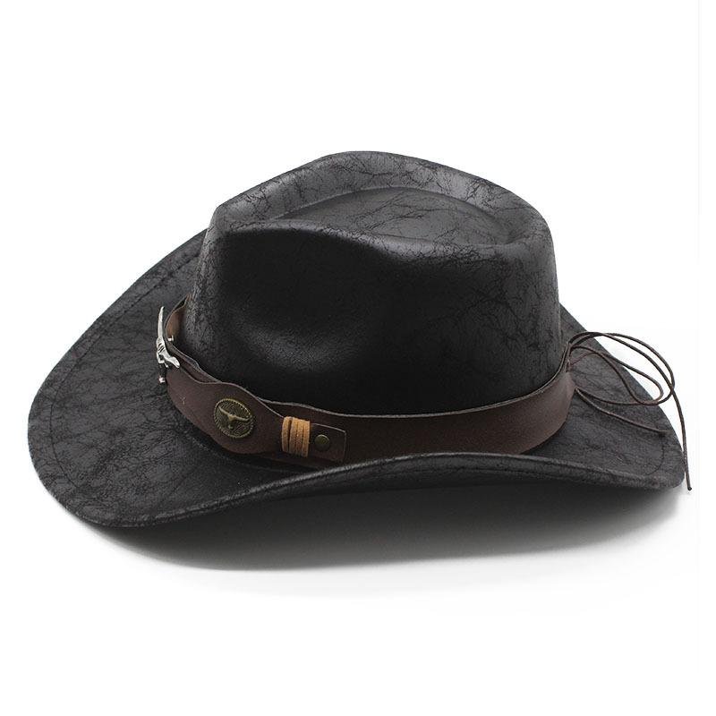 Fashion Suede Textured Western Cowboy Hat Men'S And Women'S Vintage Big Eaves Outdoor Shade Jazz Hat