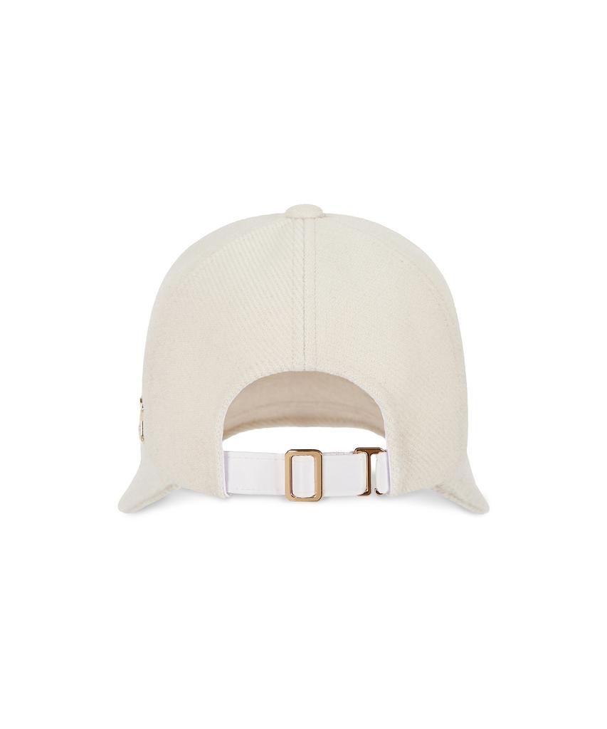 Bajal Va Curved Studded Link Bonnet Hat Cream