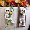 2 szt. Szczątki na Halloween i Drabina Wiszące Figurki Żywice Odporne na Warunki Pogodowe Obciskacze Doniczek Na Tarasy i do Domu