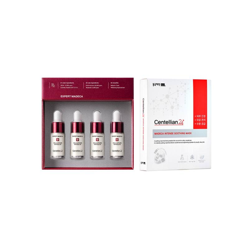Expert Madeca Melacapture Ampoule RX 7ml x 4 + Intense Soothing Mask 1 Box (7 Sheets)