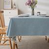 Imitation Cotton And Linen Tablecloth Waterproof And Oil-Proof Leave-In Light Luxury High-End Coffee Table Tablecloth Rectangular Solid Color