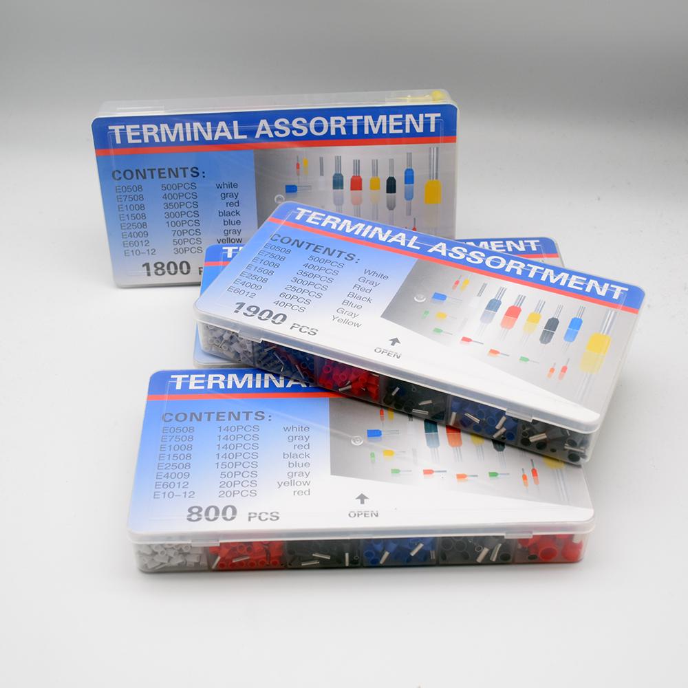 Kit Assortito 1200 PZ 1900 PZ Capicorda Terminali Connettori per Cavi Capicorda per Fili Terminali per Cavi Isolati Pin Terminale AWG 22-7
