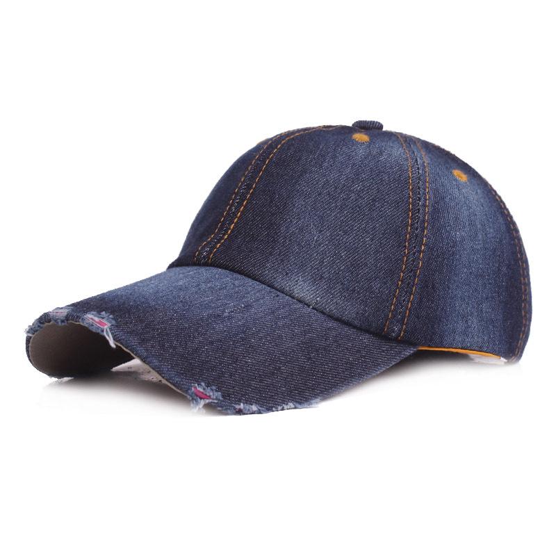 

Бейсболка из ковбойской ткани Ms. Кепка с утиным язычком, вымытая ковбойская шляпа, простая шляпа от солнца, мужская шляпа M（56-58cm） темно-синий