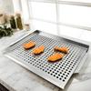 Stainless Steel Grilling Pan Nonstick Grilling Tray Topper Barbecue Accessories with Drainage Kitchen Stove Supplies for Outdoor