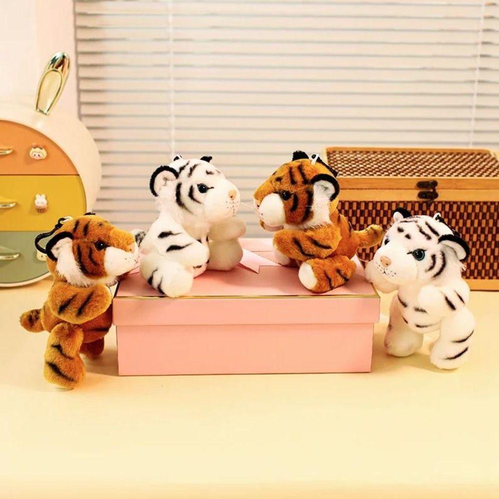 Stuffed Keychain Tiger Plush Keychain Paw Holder Tiger Plush Toy  Bag Decoration