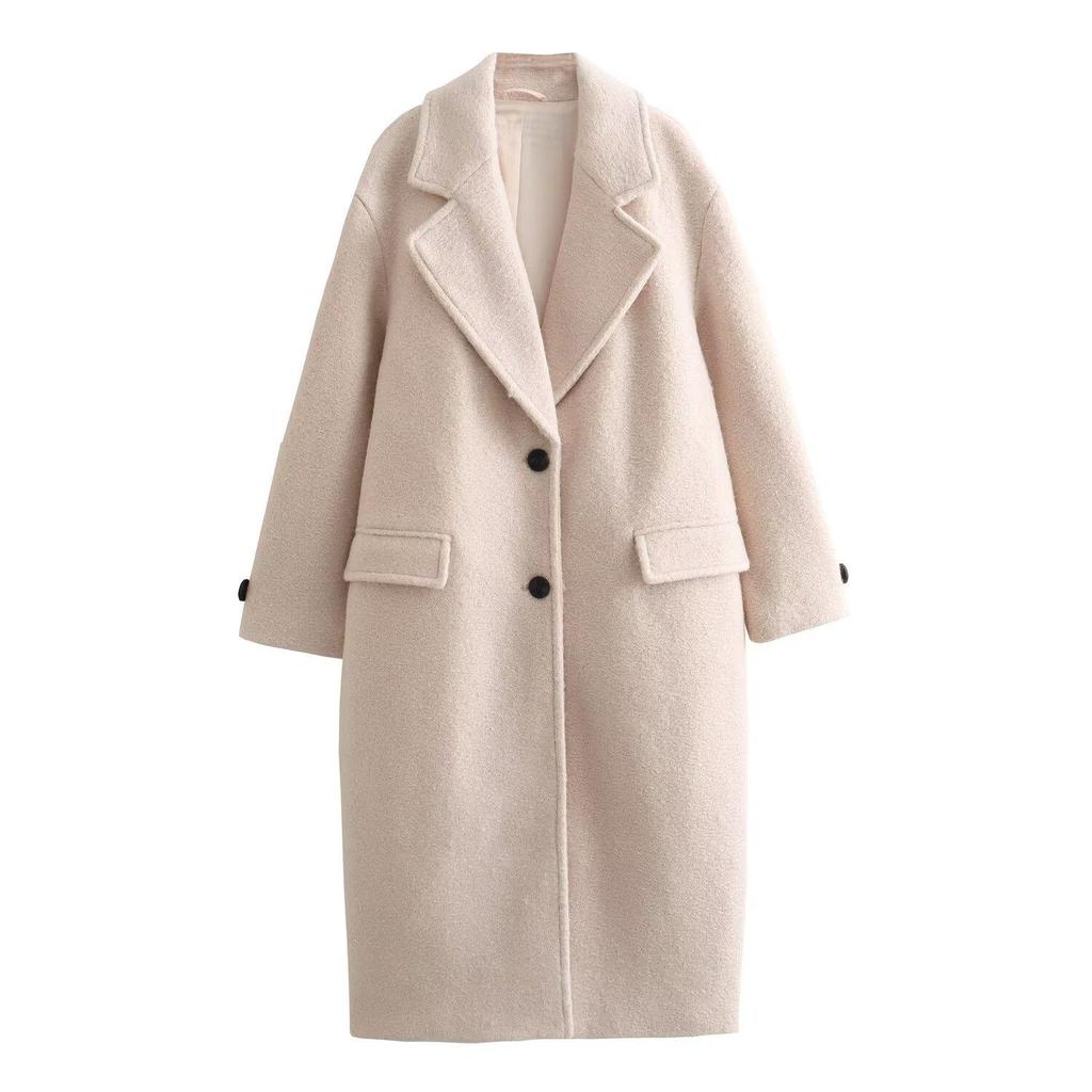 2024 Autumn/Winter European & American Women's Long Wool Coat
