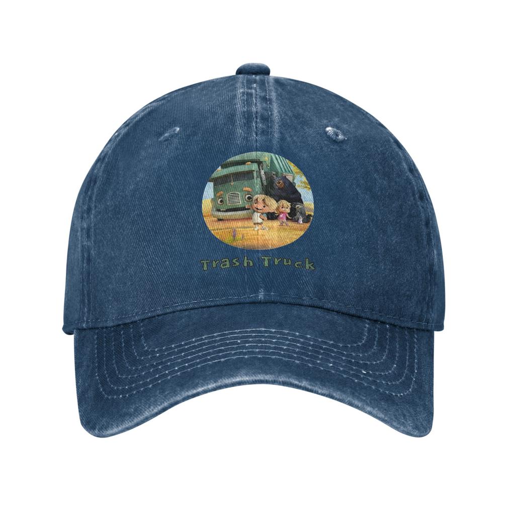 Trash Truck Animation Denim Fabric Cap Casual Baseball Caps Adjustable Hat Summer Unisex Baseball Hats