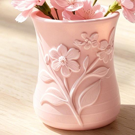 3D Printed Flower Vase, Exquisite Flower Embossed Vase, Decorative Flower Holder, Multi-purpose Pen Holder for Home Tabletop Decoration