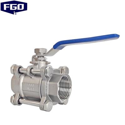 FGO 316L Stainless Steel Three-Piece Threaded Ball Valve