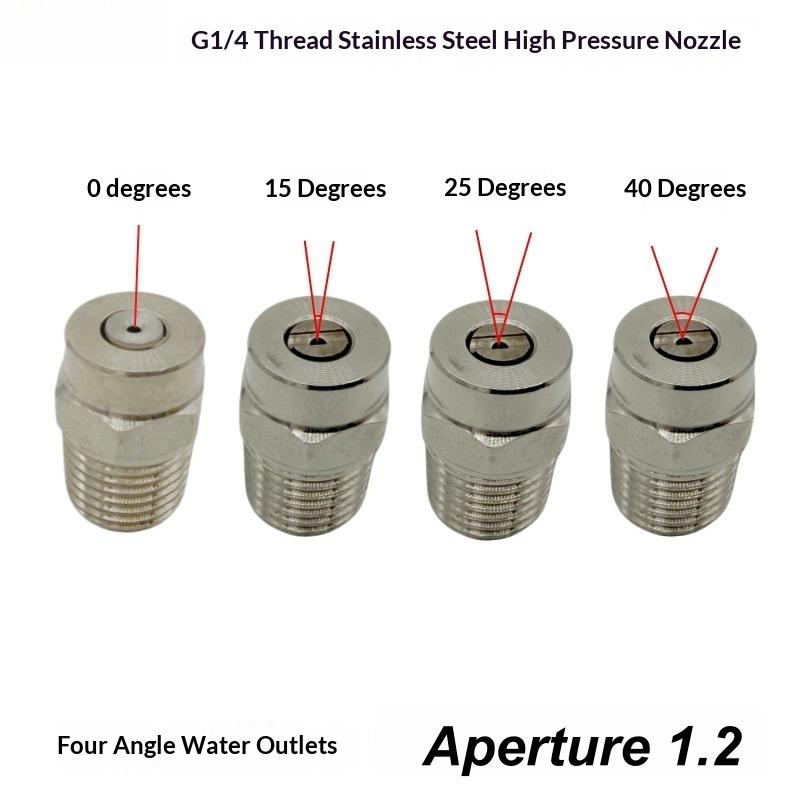 2Pcs 0/15/25/40 Degree Water Jet Angle Speed 1/4Thread Pressure Washer Cleaning Nozzle For Pressure Washer Jet Wash Spray Nozzle